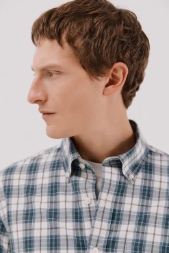 Hombre Cortefiel Camisas>Camisa cuadros popelín