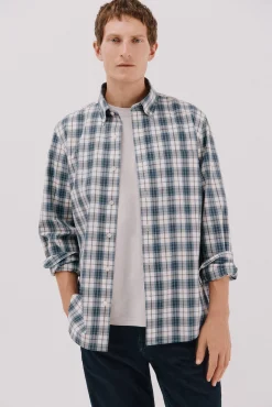 Hombre Cortefiel Camisas>Camisa cuadros popelín