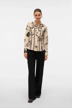 Mujer Vero Moda Blusas>Camisa de manga larga con lineas bordadas