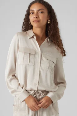 Mujer Vero Moda Blusas>Camisa de manga larga efecto satinado