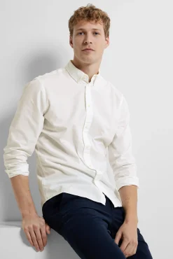Hombre Selected Camisas>Camisa de manga larga Slim Fit confeccionada con algodón reciclado
