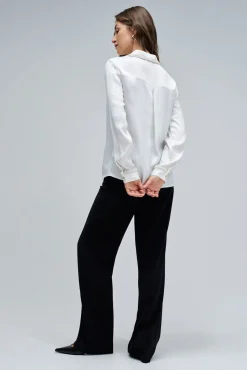 Mujer Salsa Jeans Blusas>Camisa de satén en tweed