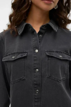 Mujer Vero Moda Blusas>Camisa denim con bolsillos en el pecho