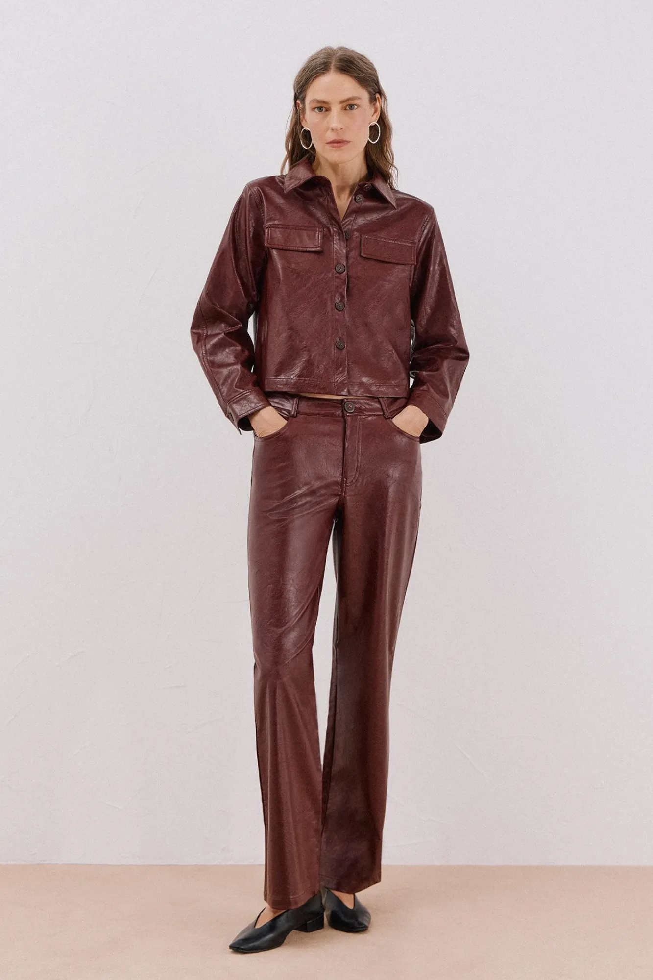 Mujer Cortefiel Blusas>Camisa efecto piel