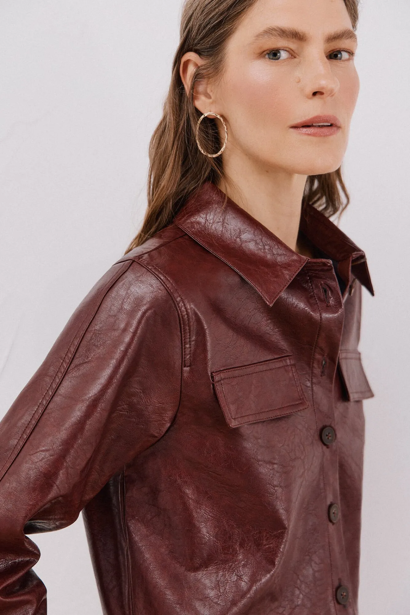 Mujer Cortefiel Blusas>Camisa efecto piel