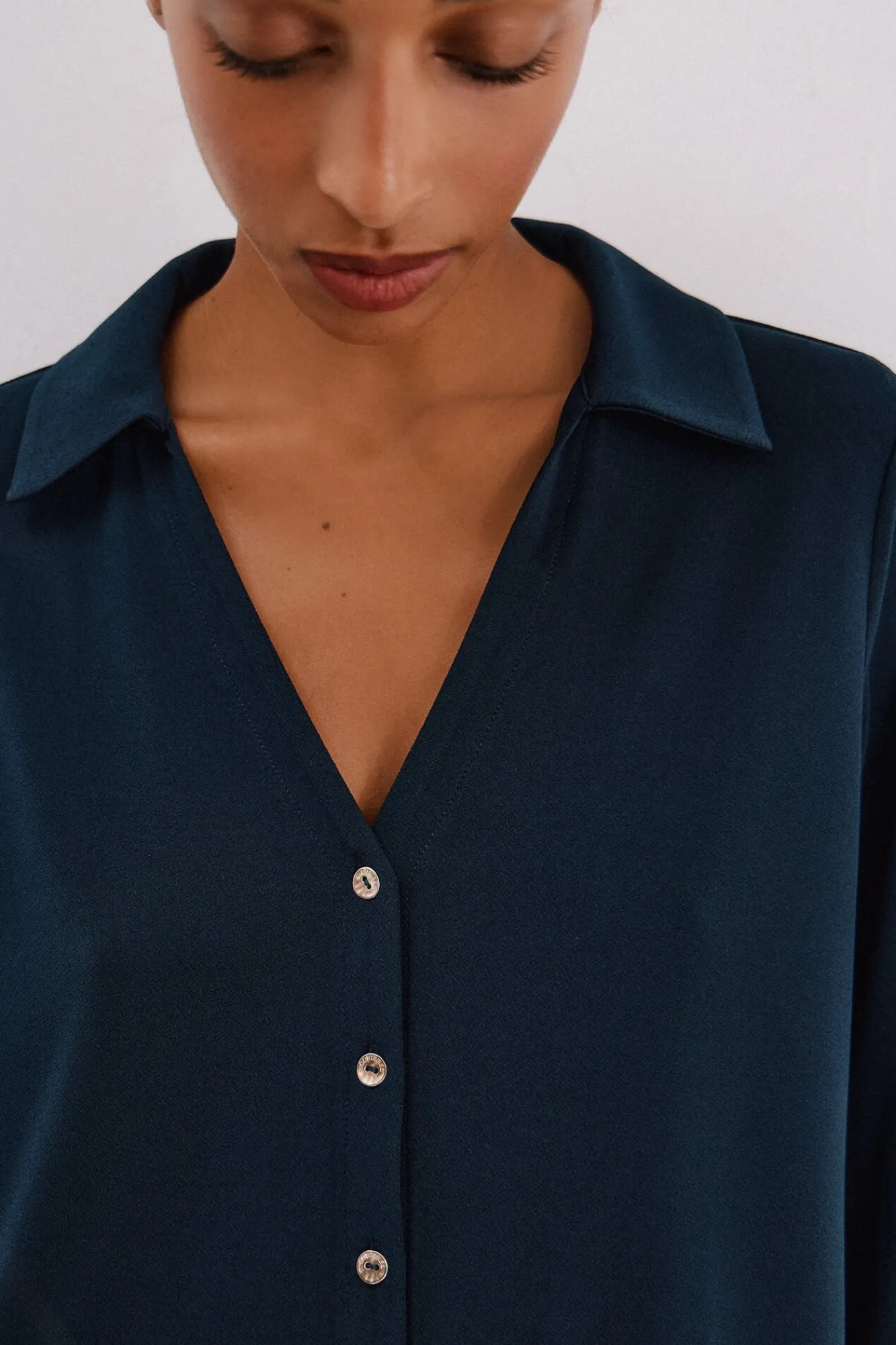 Mujer Cortefiel Blusas>Camisa elástica botones