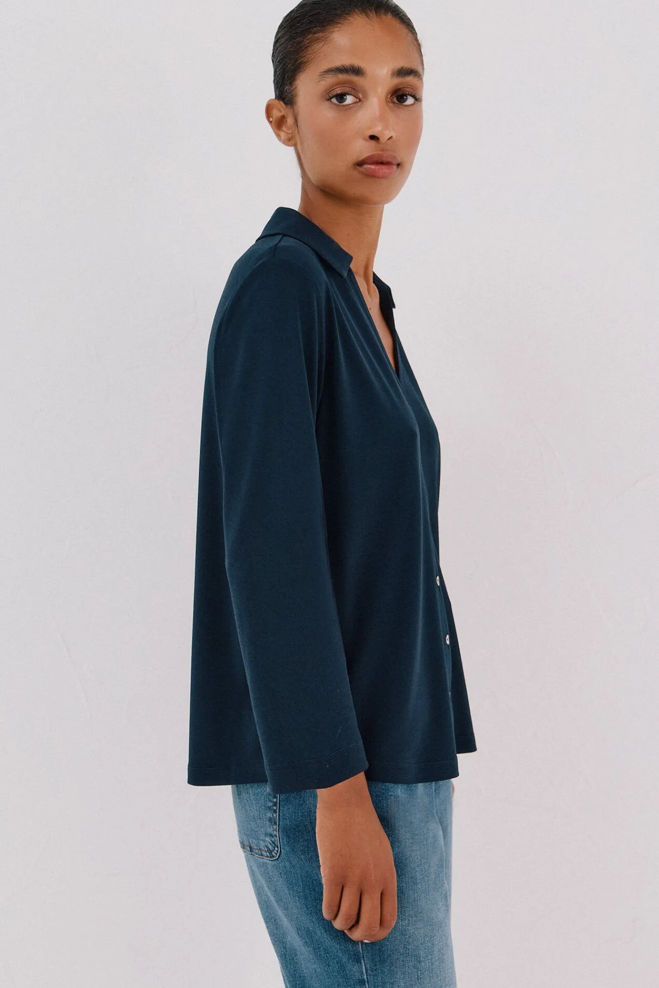 Mujer Cortefiel Blusas>Camisa elástica botones