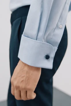 Hombre Cortefiel Camisas De Vestir|Camisas>Camisa gemelos lisa fácil plancha