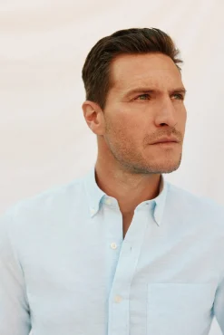 Hombre Cortefiel Camisas>Camisa lino algodón liso