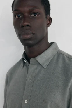 Hombre Pedro del Hierro Camisas>Camisa lisa melange Tencel