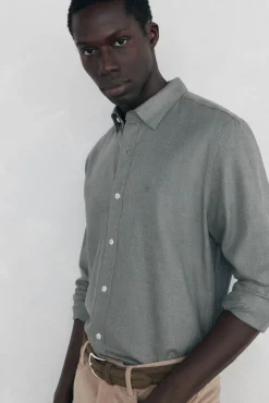 Hombre Pedro del Hierro Camisas>Camisa lisa melange Tencel