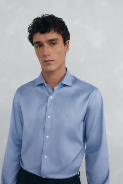 Hombre Pedro del Hierro Camisas>Camisa lisa twill fácil plancha + anti olor slim fit