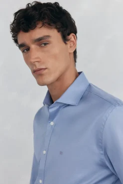 Hombre Pedro del Hierro Camisas>Camisa lisa twill fácil plancha + anti olor slim fit