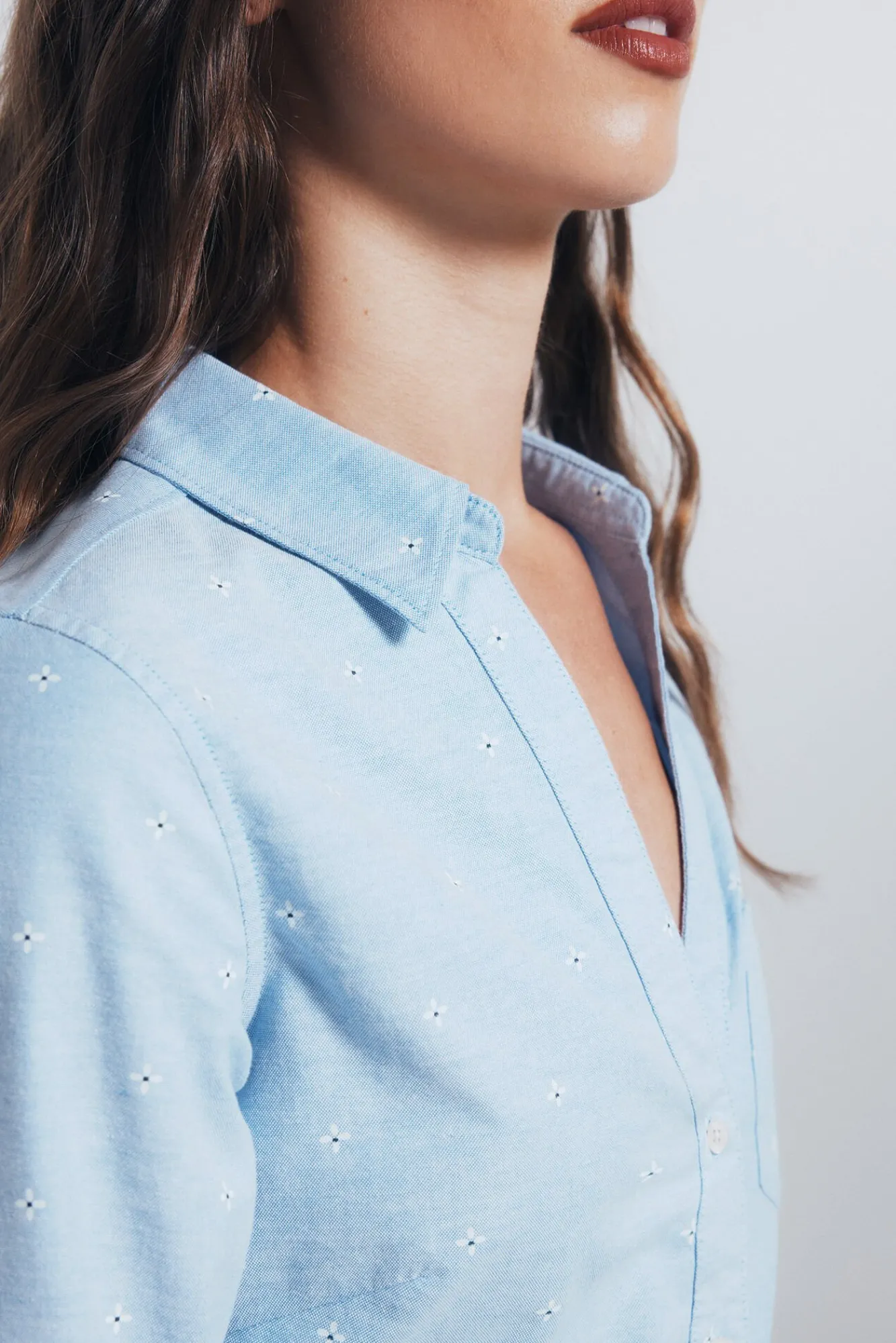 Mujer Springfield Blusas>Camisa Oxford cuello abierto