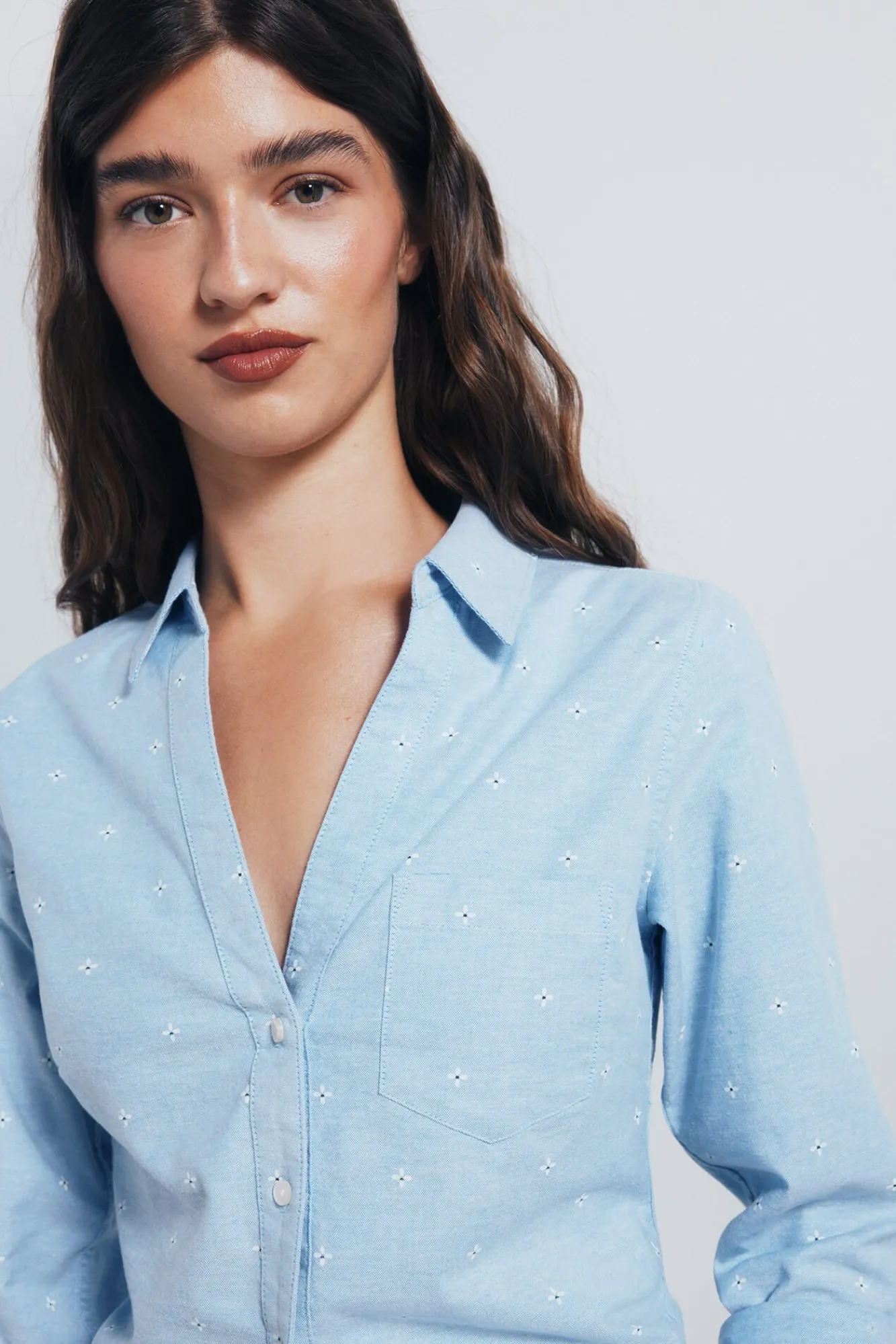Mujer Springfield Blusas>Camisa Oxford cuello abierto