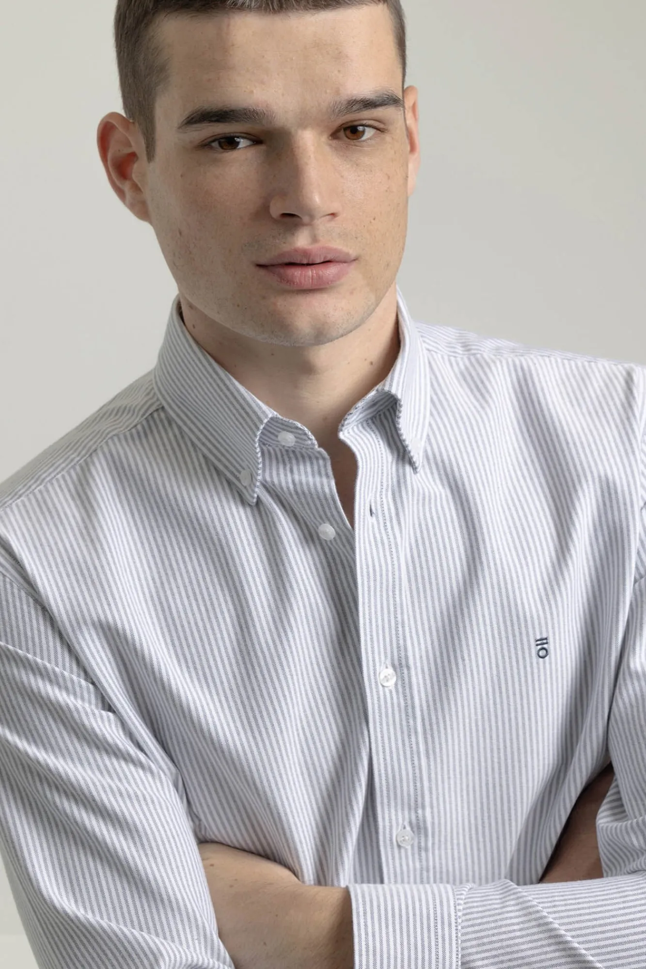 Hombre PuroEGO Camisas>Camisa oxford slim algodón rayas