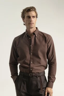 Hombre PuroEGO Camisas>Camisa oxford slim fit algodón