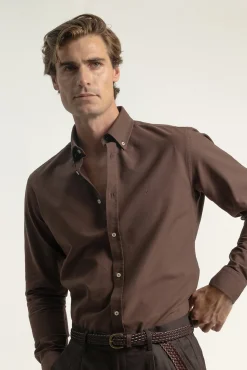 Hombre PuroEGO Camisas>Camisa oxford slim fit algodón