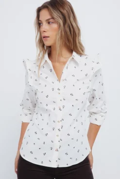 Mujer Springfield Blusas>Camisa pana volantes hombro