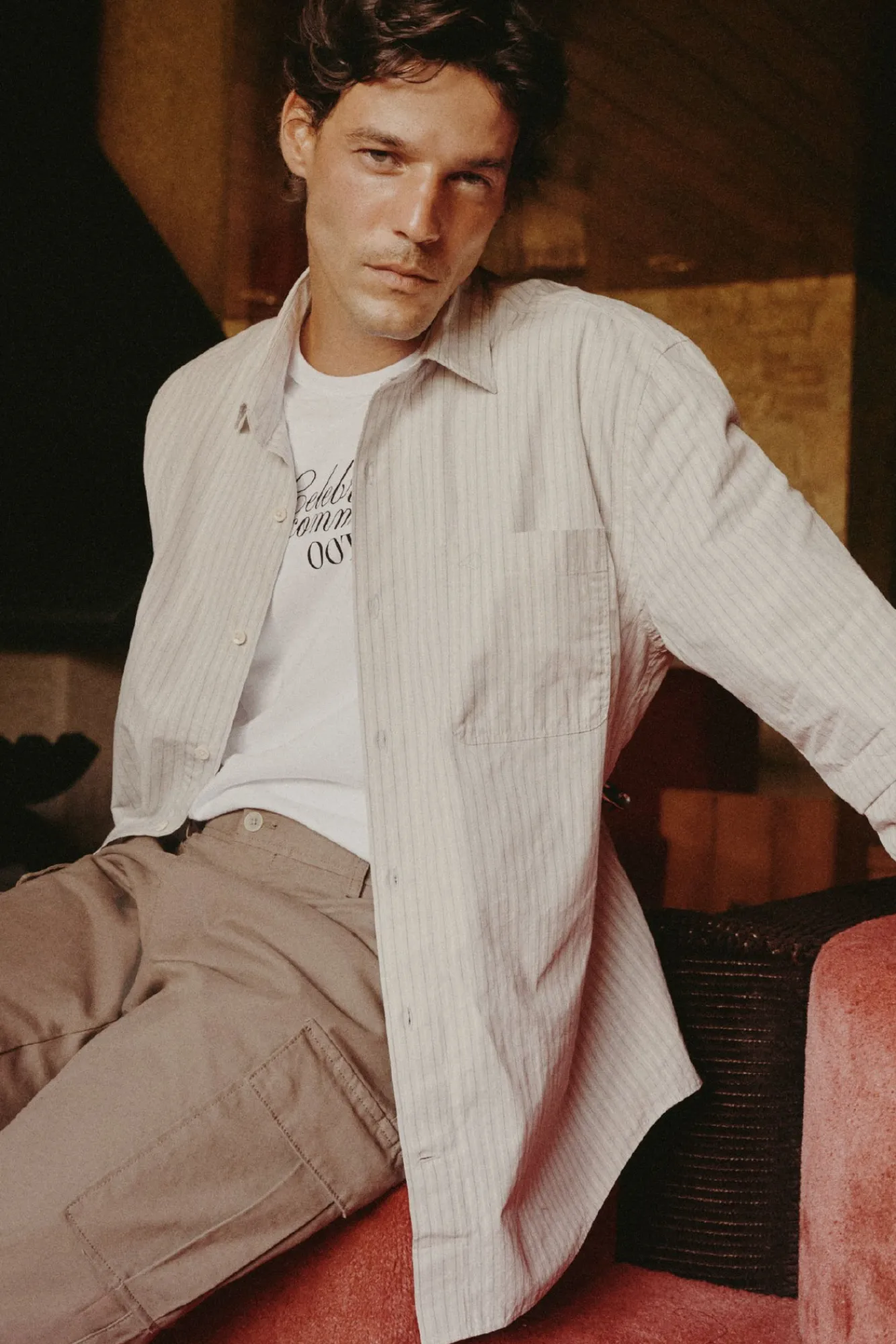 Hombre OOTO Camisas>Camisa rayas estructura