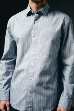 Hombre OOTO Camisas>Camisa rayas twill