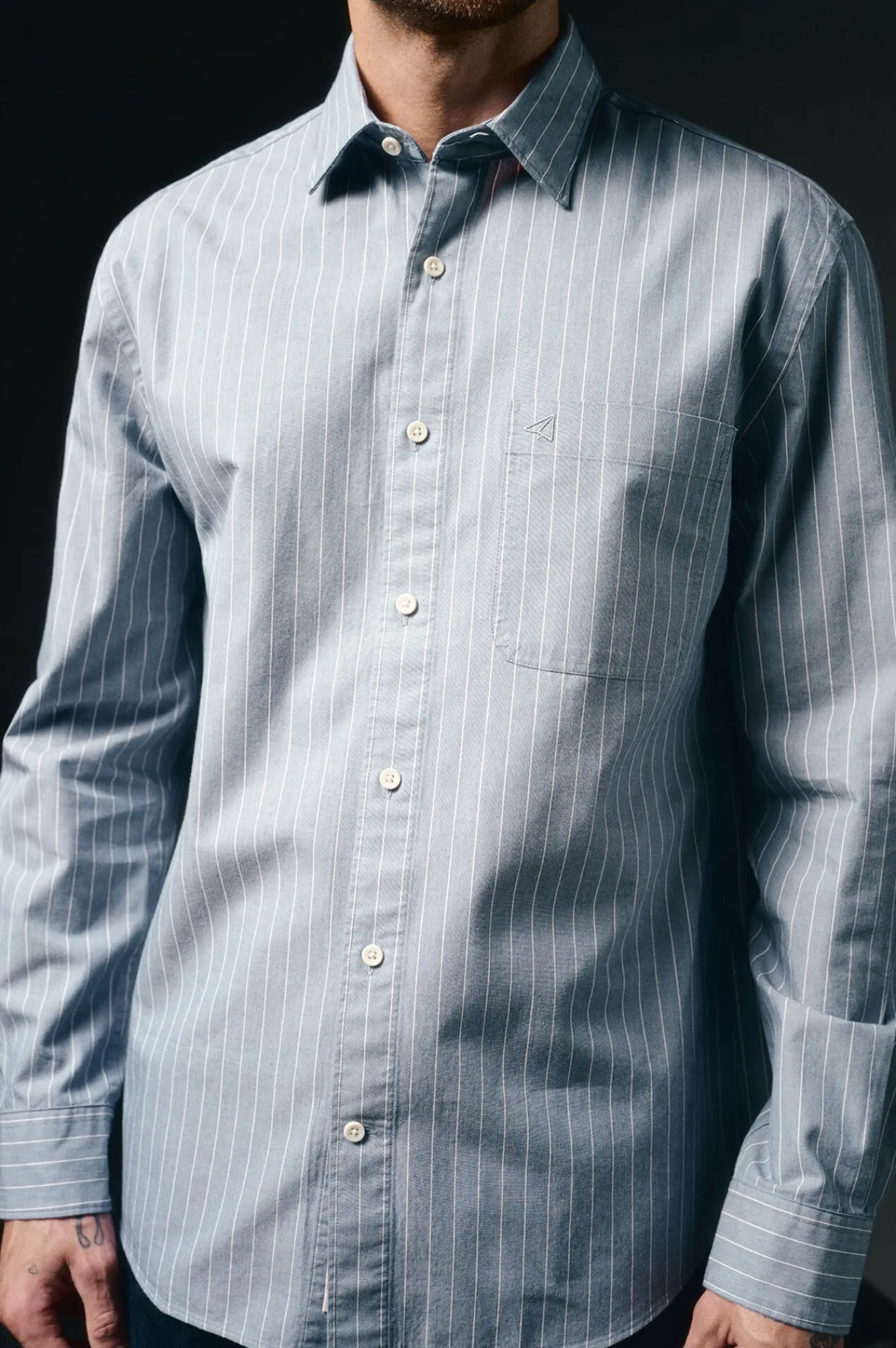 Hombre OOTO Camisas>Camisa rayas twill