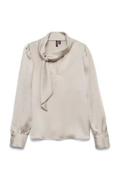 Mujer Vero Moda Blusas>Camisa satinada escote lazada