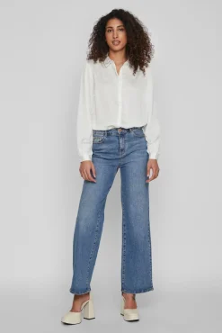 Mujer Vila Blusas>Camisa satinada manga larga