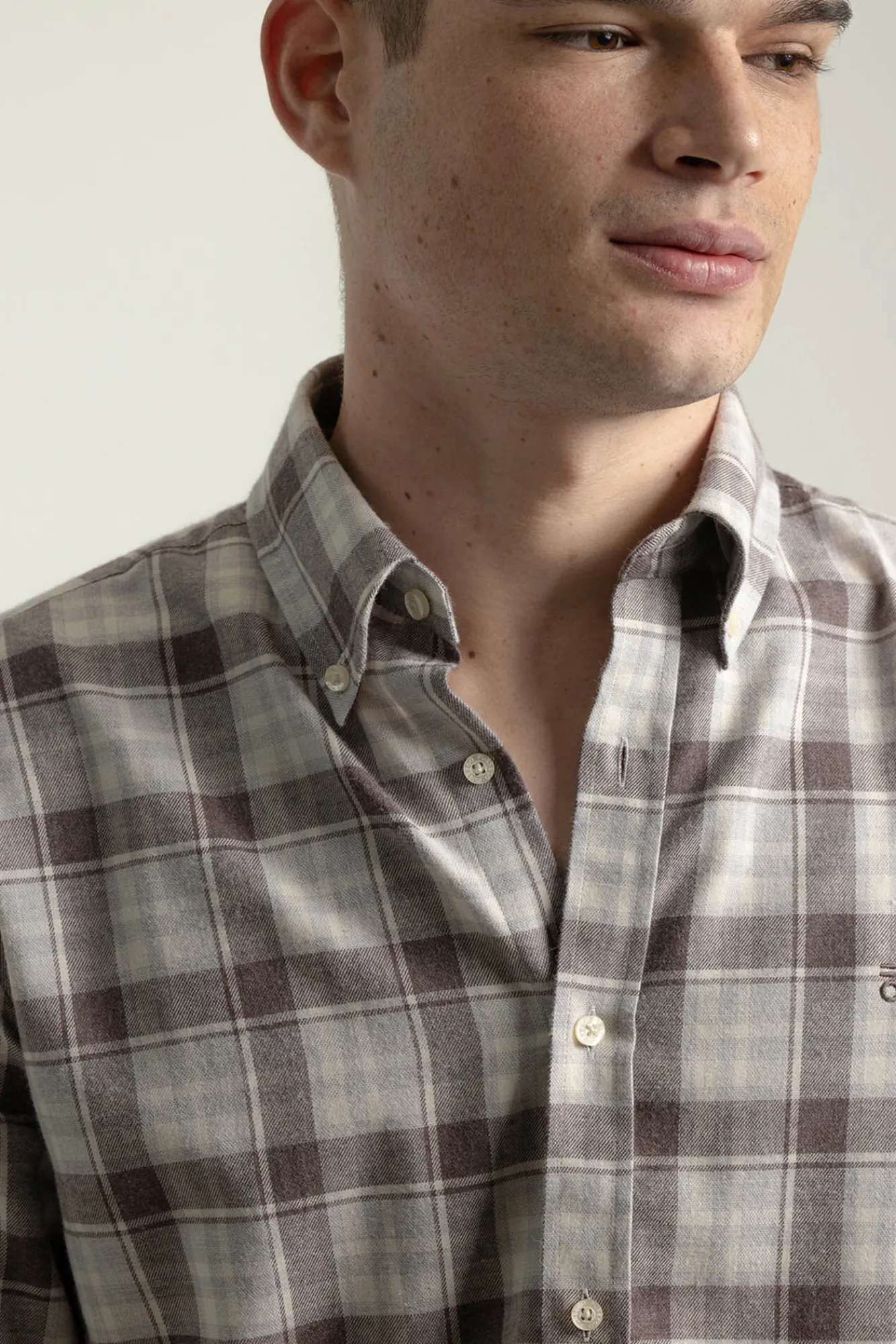 Hombre PuroEGO Camisas>Camisa slim algodón cuadro tartán