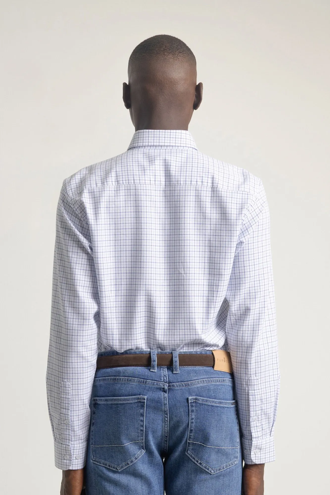Hombre PuroEGO Camisas>Camisa slim fit algodón cuadros