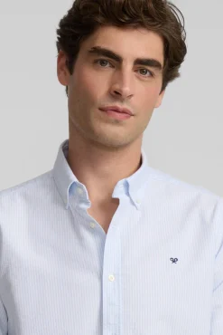 Hombre Silbon Camisas>Camisa sport oxford rayas