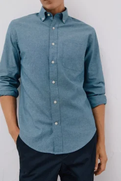 Hombre Cortefiel Camisas>Camisa vaquera con bolsillo