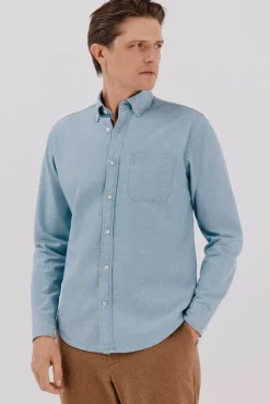 Hombre Cortefiel Camisas>Camisa vaquera con bolsillo