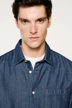 Hombre Selected Camisas>Camisa vaquera ligera 100% algodón orgánico.