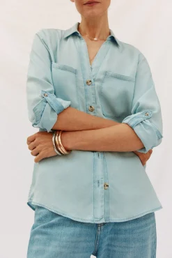 Mujer Cortefiel Blusas>camisa vaquera tencel