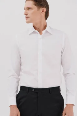 Hombre Cortefiel Camisas De Vestir|Camisas>Camisa vestir lisa algodón tencel