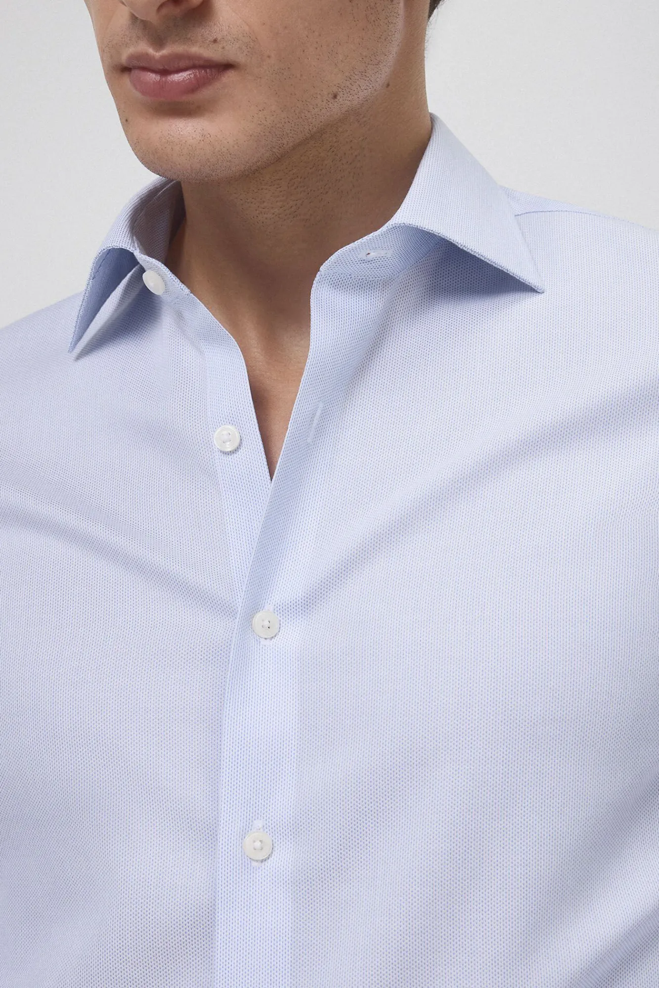 Hombre Pedro del Hierro Camisas De Vestir|Camisas>Camisa vestir puño gemelo non iron y antimanchas lisa tailored fit