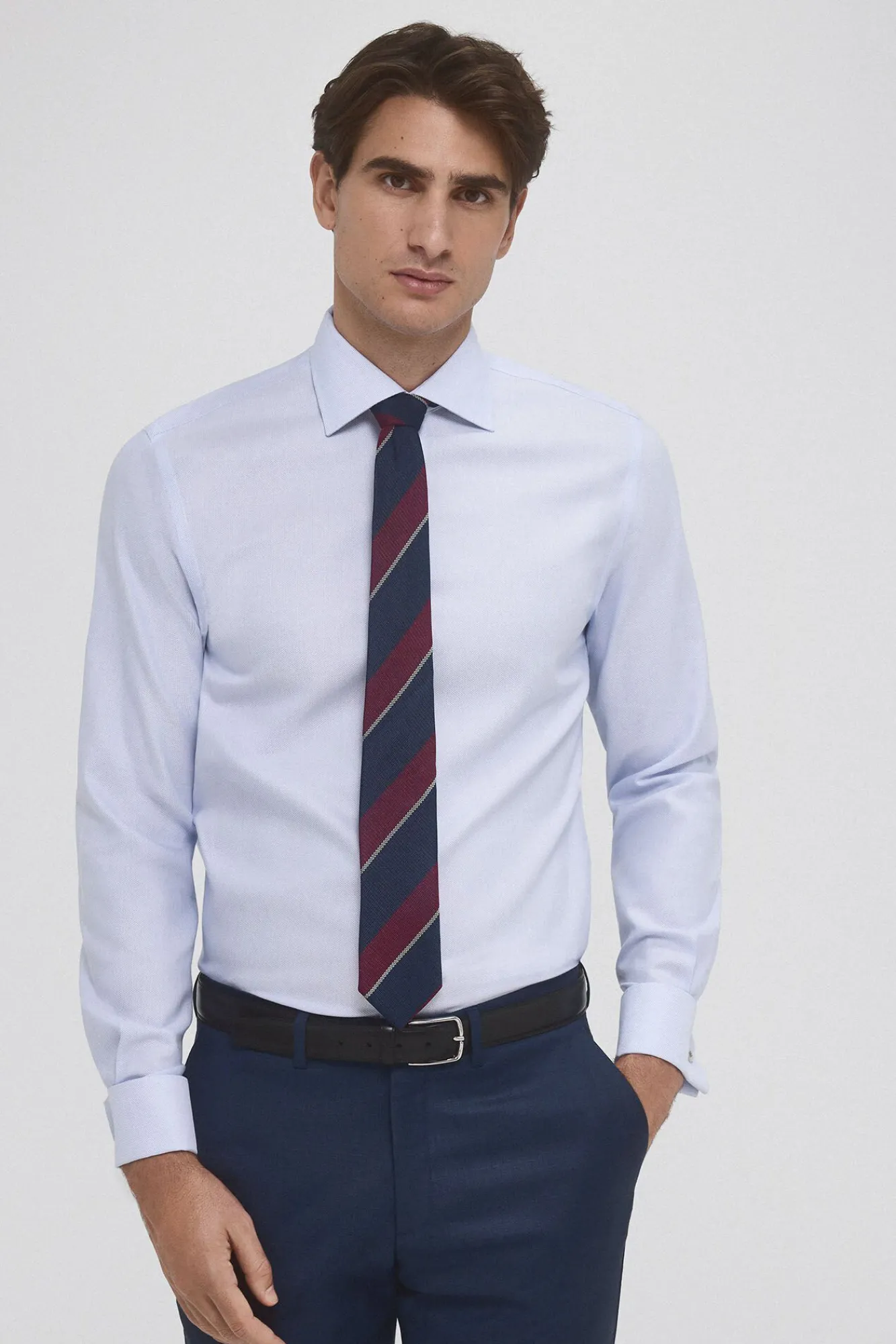 Hombre Pedro del Hierro Camisas De Vestir|Camisas>Camisa vestir puño gemelo non iron y antimanchas lisa tailored fit