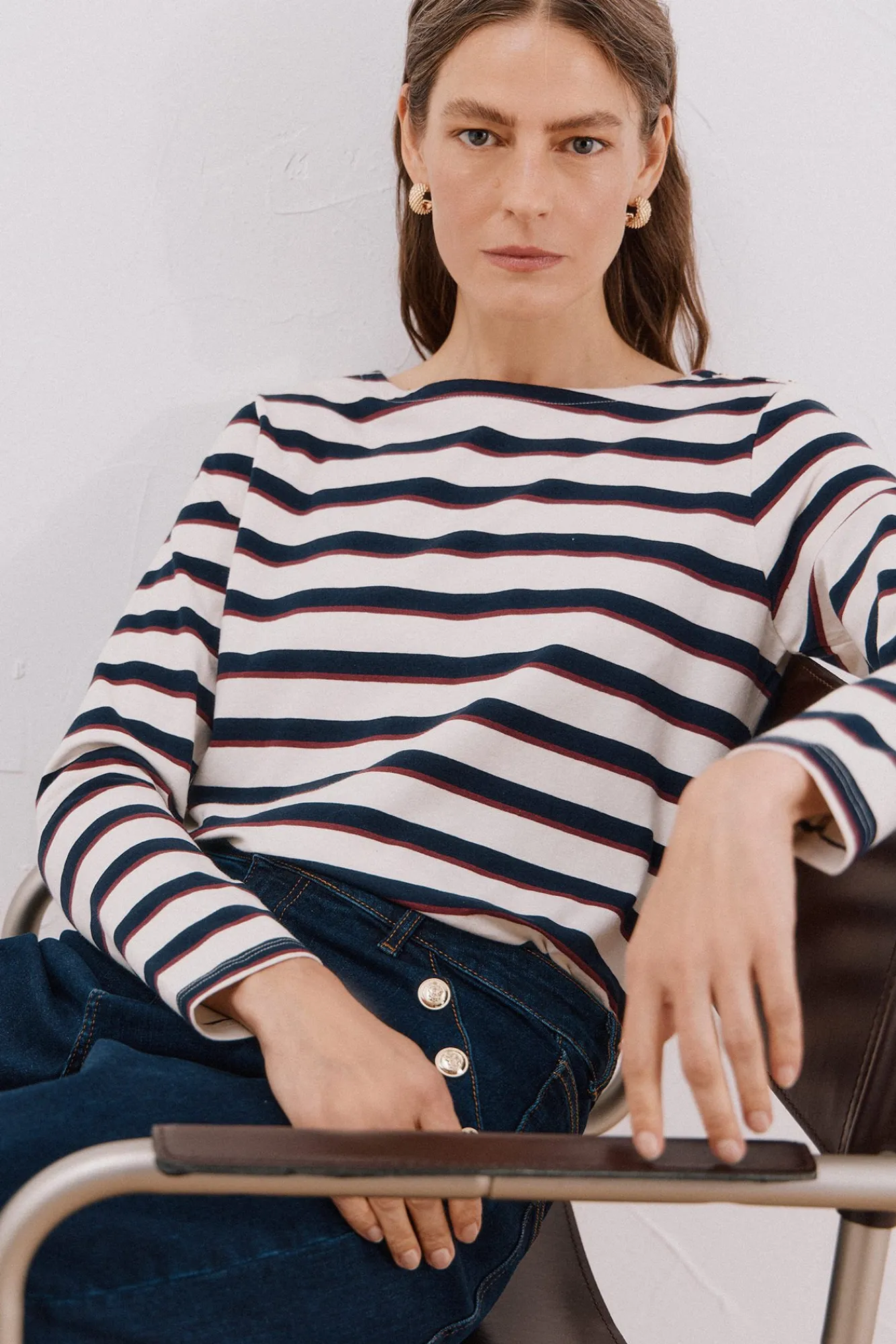 Mujer Cortefiel Camisetas>Camiseta barco botones