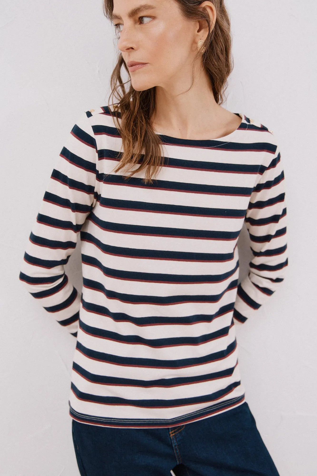 Mujer Cortefiel Camisetas>Camiseta barco botones