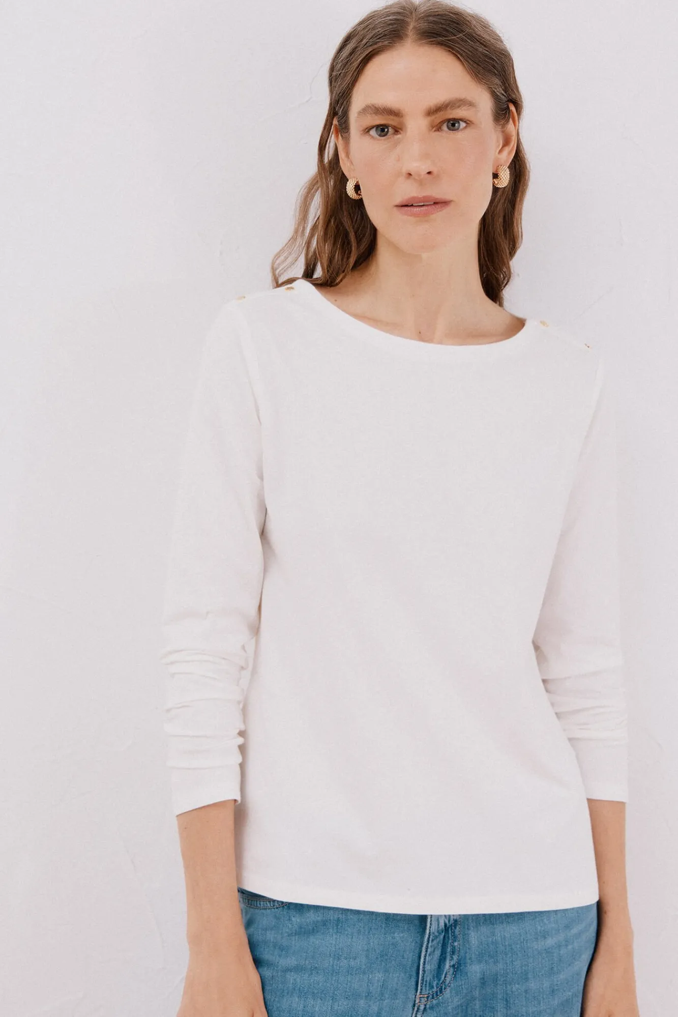 Mujer Cortefiel Camisetas>Camiseta barco botones