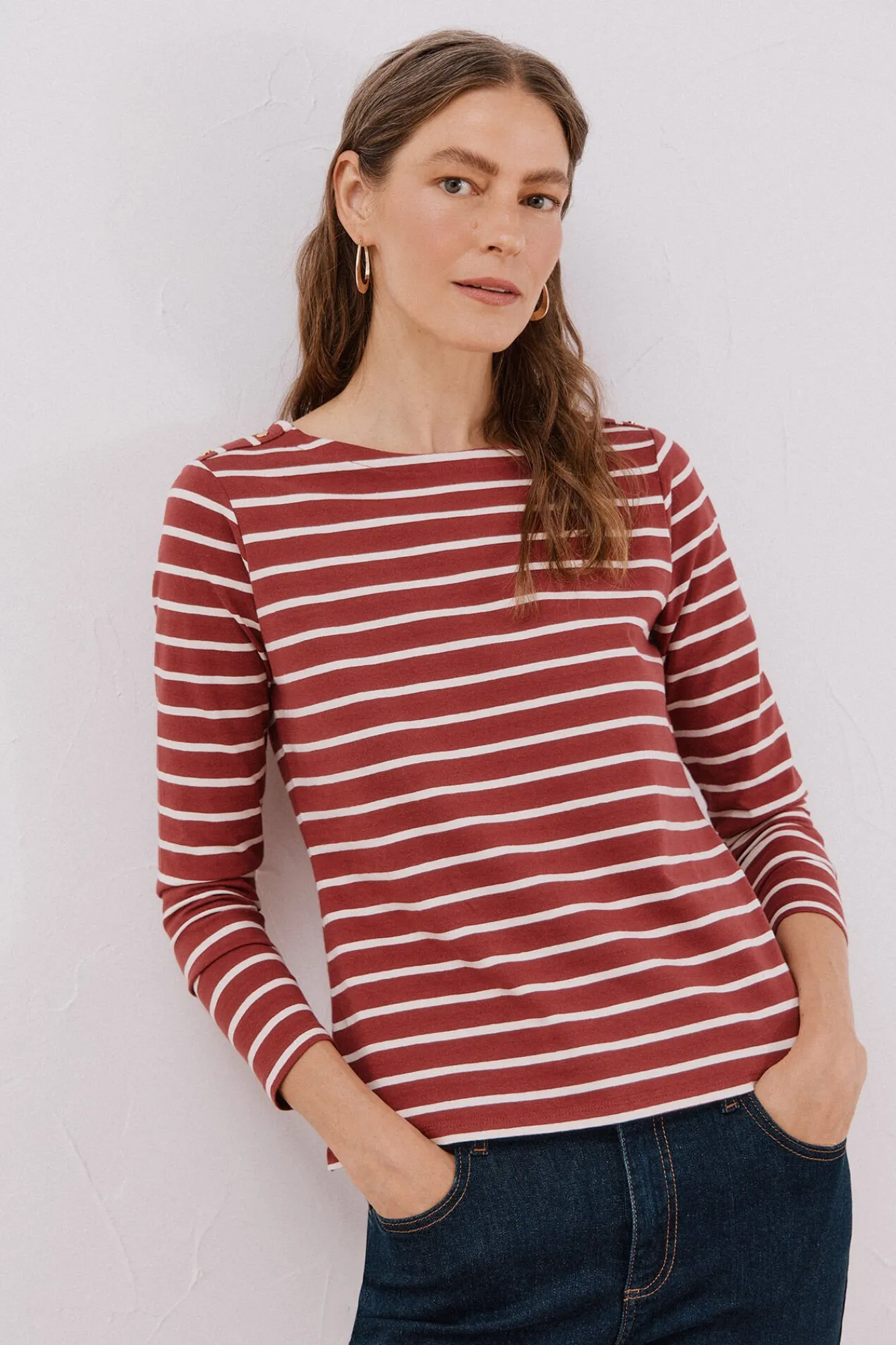 Mujer Cortefiel Camisetas>Camiseta barco botones