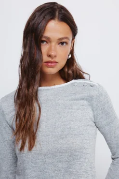 Mujer Springfield Camisetas>Camiseta botones hombro cuello