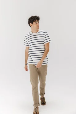 Hombre elPulpo Camisetas>Camiseta básica bordado rayas