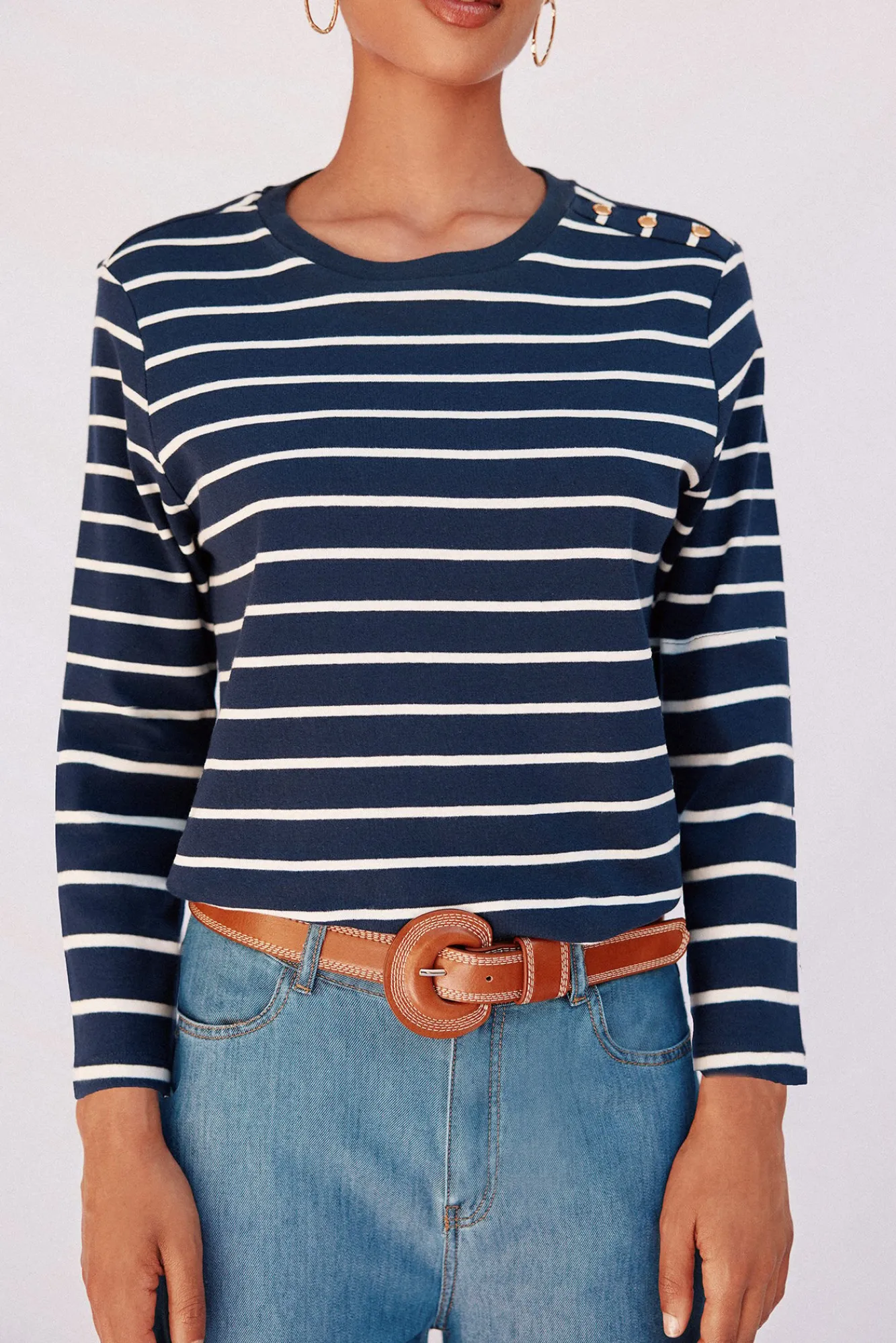 Mujer Cortefiel Camisetas>Camiseta básica botones dorados