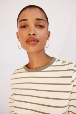 Mujer Cortefiel Camisetas>Camiseta básica botones dorados