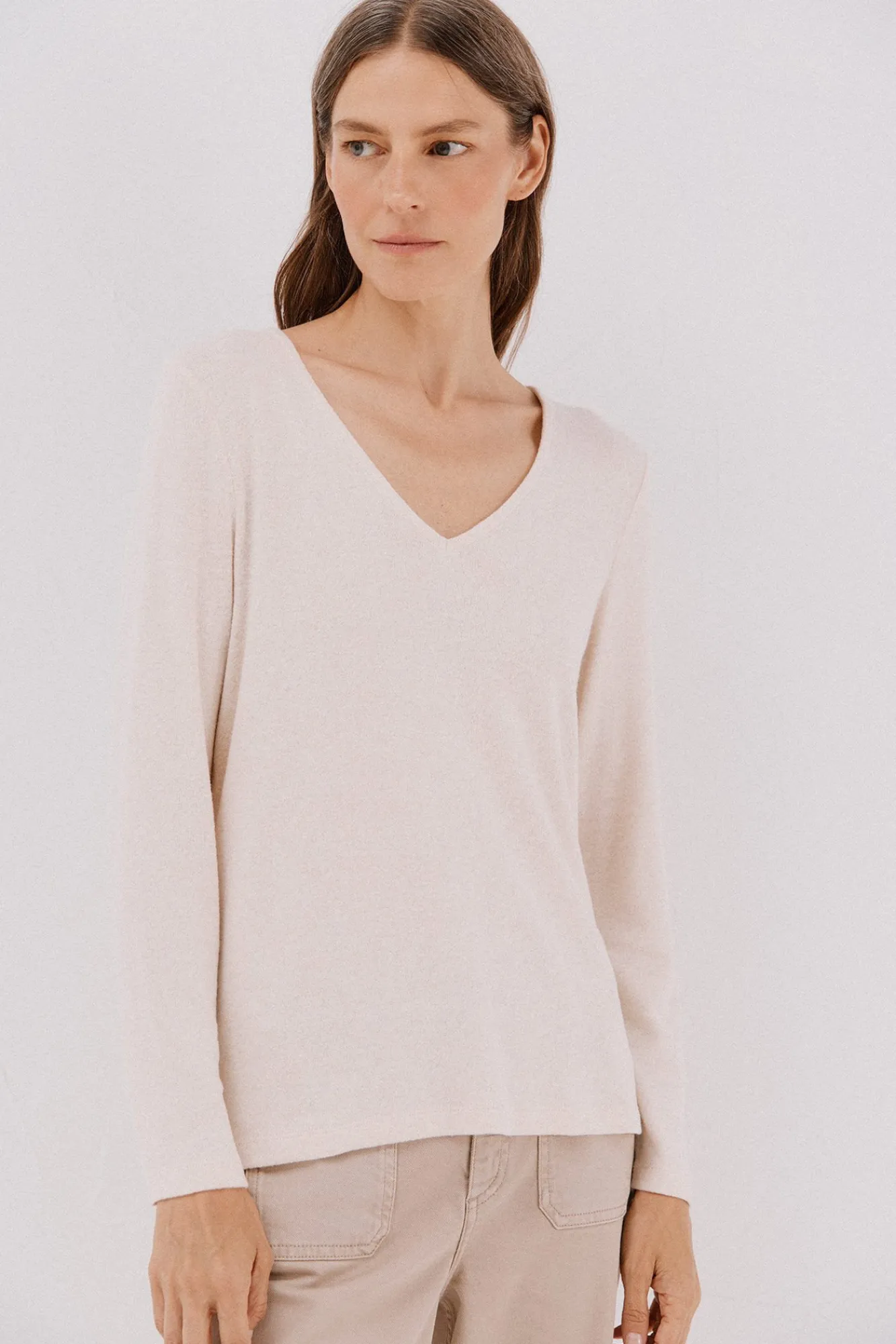 Mujer Cortefiel Camisetas>Camiseta básica cuello pico