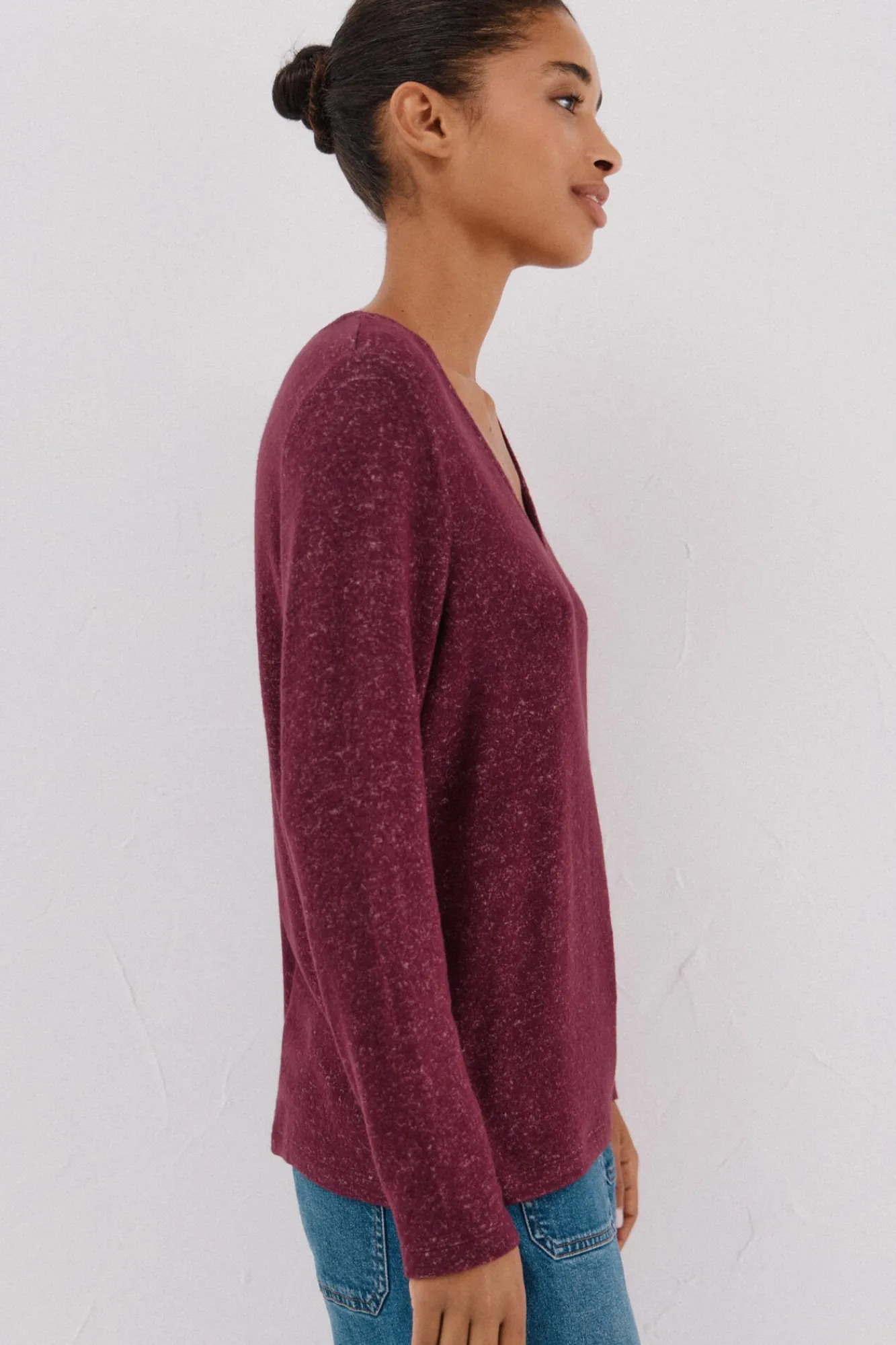 Mujer Cortefiel Camisetas>Camiseta básica cuello pico