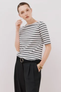 Mujer Cortefiel Camisetas>Camiseta básica escote barco