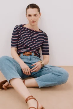 Mujer Cortefiel Camisetas>Camiseta básica escote barco